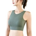 thumbnail image 2 of IWRICH High Neck Sports Bra for Women Longline Full Coverage Sports Bras Medium Impact Padded Workout Crop Tops for Yoga Gym Dark Green S, 2 of 5