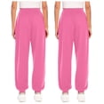 thumbnail image 4 of Fartey Women's 2 Pack Sweatpants Basic Solid Color Elastic High Waisted Causal Joggers Comfortable Lounge Pants with Pockets Pink 2XL, 4 of 4