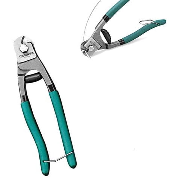 8 Inch Steel Wire Rope Cutter Heavy Duty, Inner Outer Bicycle Brake Shift Cable Cutting Pliers, Multi function Pincers Tool for Soft Hard Cable Decking,Railing,DIY Projects,Clothes line,Winches