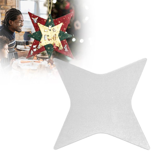 ZTTD 1Pcs Pochoir Étoile de Patchwork de Noël, Pochoirs de Courtepointe en Acrylique de 10 Pouces Pochoirs Patchwork en Forme d'Étoile pour Artisanat Pochoirs de Noël Décorations