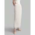 thumbnail image 4 of White Textured Feather Fringe Maxi Skirt For Evening Party Wedding Guest, 4 of 8
