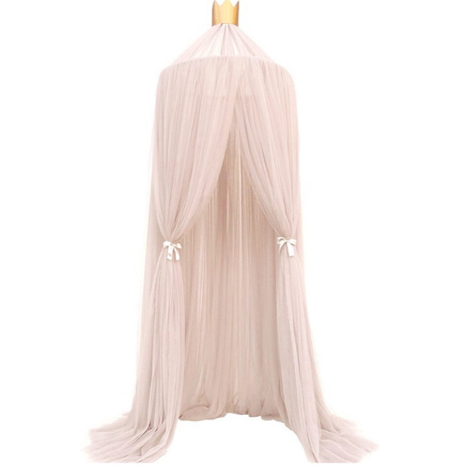 Bed Canopy for Girls Boys Bedroom Decor, Round Dome Mosquito Net for Baby Crib, Nook Castle Game Tent Nursery Decoration for Child, Play or Reading(23.6"*94.5",Light Beige)