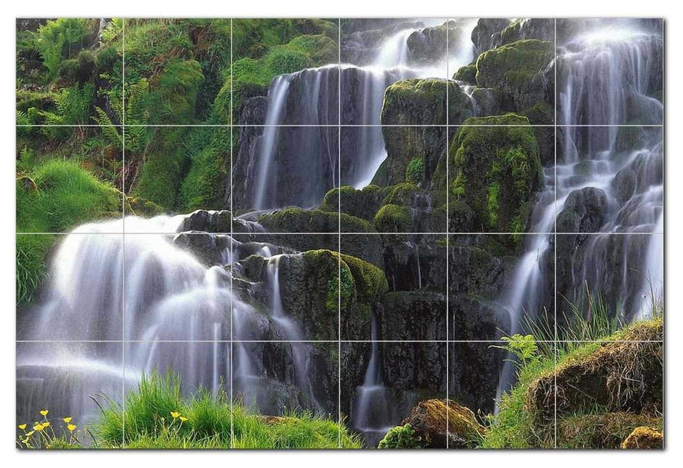 Waterfall Picture Ceramic Tile Mural Kitchen Backsplash Bathroom Shower