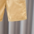 thumbnail image 4 of Ovbmpzd Cotton Toddler Boy Shorts Cargo Yellow Roll Cuff Solid Buttons Elastic Waist Shorts Jeans for Girls 7 Years, 4 of 9