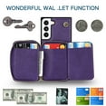 thumbnail image 2 of SaniMore for Samsung Galaxy S24 Ultra Case with Back Zipper Wallet Flip Kicktsand Crossbody Shoulder Strap Retro PU Leather Wear-resistant Shockproof Anti-drop Cover for Girls Women, Purple, 2 of 9