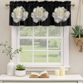 thumbnail image 3 of Flower Black Valances for Windows, Gold White Abstract Floral Aesthetic Light Filtering Kitchen Curtains, Rod Pocket Window Valance Curtains for Living Room Bedroom, 54" W x 18" L, 2 Panels, 3 of 9