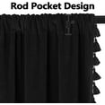 thumbnail image 2 of Haperlare Velvet Curtains with Boho Tassels for Living Room 42"W x 96"L Room Darking Rod Pocket Window Curtains for TV Room, Black, 2 Panels, 2 of 6