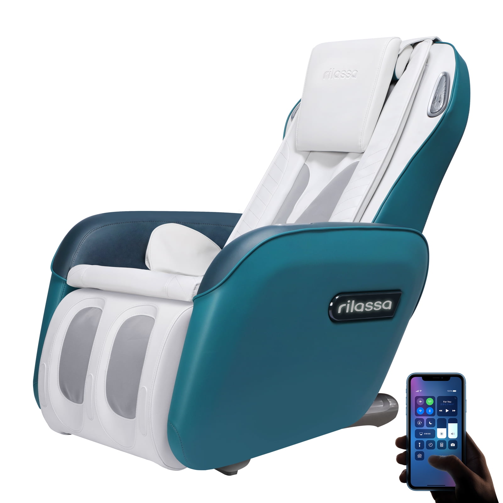 rilassa Massage Chairs Full Body Heated Recliner Sofa Shiatsu Massage Chair with App Control