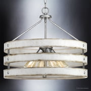 Urban Ambiance Luxury Farmhouse Pendant, Size: 18-1/4H x 21-5/8W, with Urban Industrial Style Elements, Galvanized Steel Finish, UHP2475