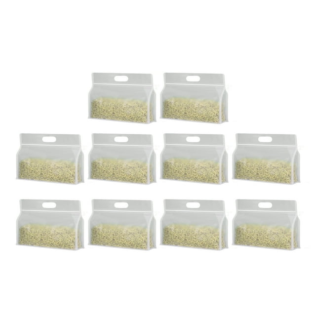 Visland 10Pcs Food Packaging Bags Visible Design Reusable Moisture-Proof Good Sealing Effect Leakproof Food-Storage PET Clear Fresh-keeping Food Storage Zip Shut Bags for Home