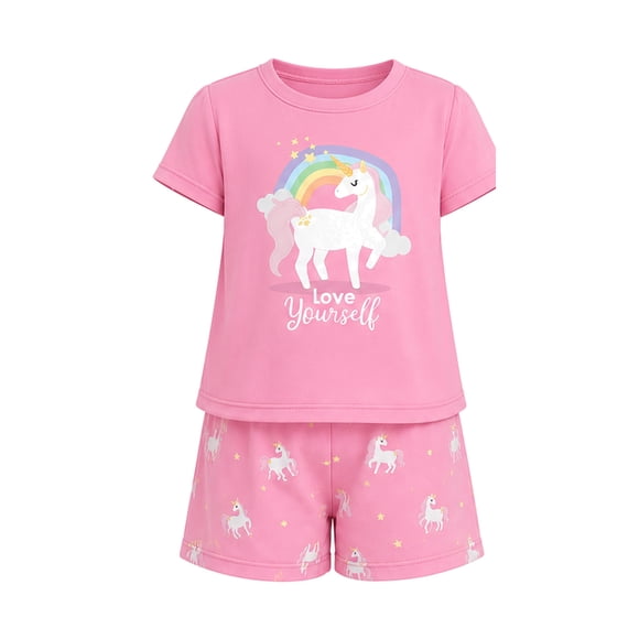 Pijama Simply Basic para Bebé, Playera-Short Rosa Talla 3, 2Piezas