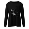 thumbnail image 4 of Blusa de manga larga con cuello redondo y estampado de calavera a la moda para mujer Pompotops  gfhjh16915, 4 of 6