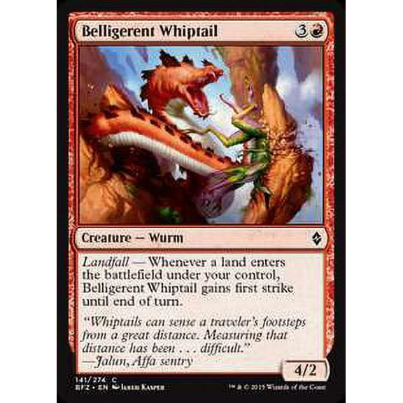 MtG Battle for Zendikar Common Belligerent Whiptail (Foil) #141
