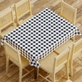 thumbnail image 3 of Sorfey Checkered Dining Table Cover Vinyl Table Cloth with Flannel, Black 120" x 60", 3 of 8