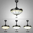 thumbnail image 4 of More Change 42" Vintage Remote Invisible Ceiling Fan Light Glass Shade 3-Color LED Chandelier, 4 of 14