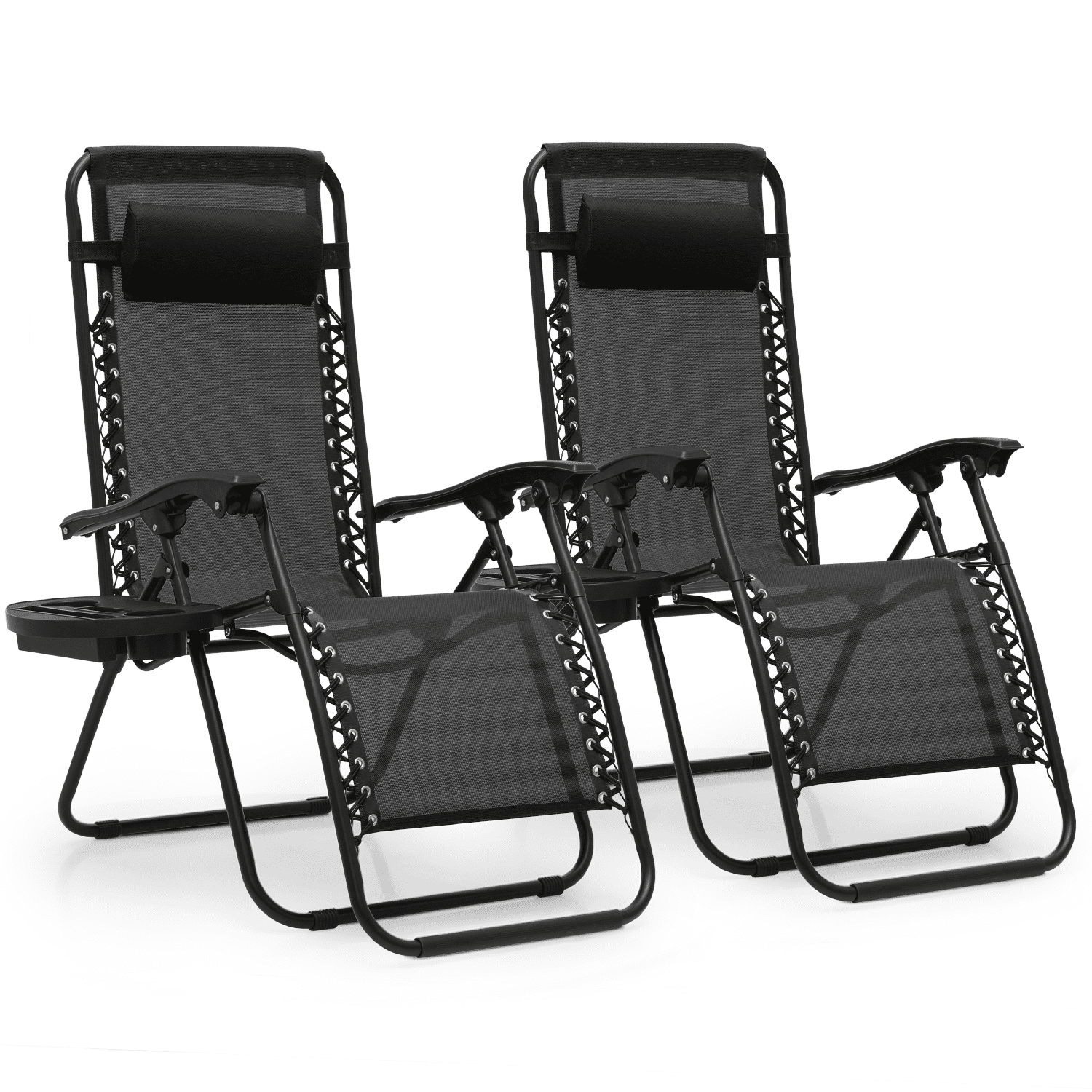 Magshion Set of 2 Outdoor Chaise Lounger Chair Set, Folding Reclining