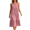 thumbnail image 2 of Women's Casual Round-Neck Sleeveless Solid Dress, 2 of 6