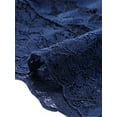 thumbnail image 5 of INSPIRE CHIC Women's Shrugs Floral Lace Cardigan 3/4 Sleeves Sheer Cover Up Top XS Dark Blue, 5 of 6