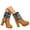 A Brown, variant on Womens Platform Boots Faux Fur Leg Warmer Winter Cuffs Fashion Ankle Booties Fluffy Plush Chunky High Heels For Ladies Wedding Party Brown 36