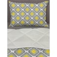 thumbnail image 3 of Ikat Comforter & Sham Bedding Set, Repeating Ikat Shapes Tied into Bundles Old Form of Textile Historical Tribal, 3 pcs Duvet Set Microfiber Filling Quilt, 5 Sizes, Grey White Yellow, by Ambesonne, 3 of 4