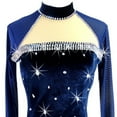 thumbnail image 4 of LIUHUO Custom Blue Velvet Ice Skating Dresses Women Girls High Elasticity Chest Diamond Decor Long Sleeves, 4 of 8