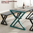 thumbnail image 3 of QinaQin Juego de mesa de cocina para 4 con 2 bancas, comedor ahorrador de espacio con estructura metálica resistente, ideal para cocina o departamento, 3 of 7