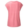 thumbnail image 4 of Zpanxa Short Sleeve Shirts for Women Fashion Casual Solid O-Neck Loose Short Sleeve T-shirt Pullover Tops Womens T Shirts Pink M, 4 of 5