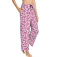 thumbnail image 2 of Uemuo Cute Watermelon Flamingo Pattern Women's Wide Leg Palazzo Lounge Pants with Pockets Light Weight Loose Comfy Casual Pajama Pants-X-Large, 2 of 9