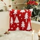 thumbnail image 1 of Funda de Cojín Navideña con Diseño de Copo de Nieve, Terciopelo, Árbol de Navidad y Borde Decorativo., 1 of 6