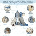 thumbnail image 6 of KORIMEFA 6-in-1 Toddler Slide for Age 1-3, L-Shaped Kids Slide with Basketball Hoop and Telescope, Outdoor and Indoor Playground Climber Playset Toys, Blue Gray, 6 of 15
