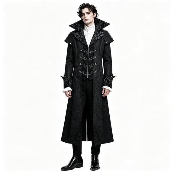Medieval Halloween Costume Outfit, Vintage Gothic Dark Character Cosplay Costume for Halloween Party, Theme Events, Costume Party, Stage Performance and Cosplay Convention,Adult(XL)