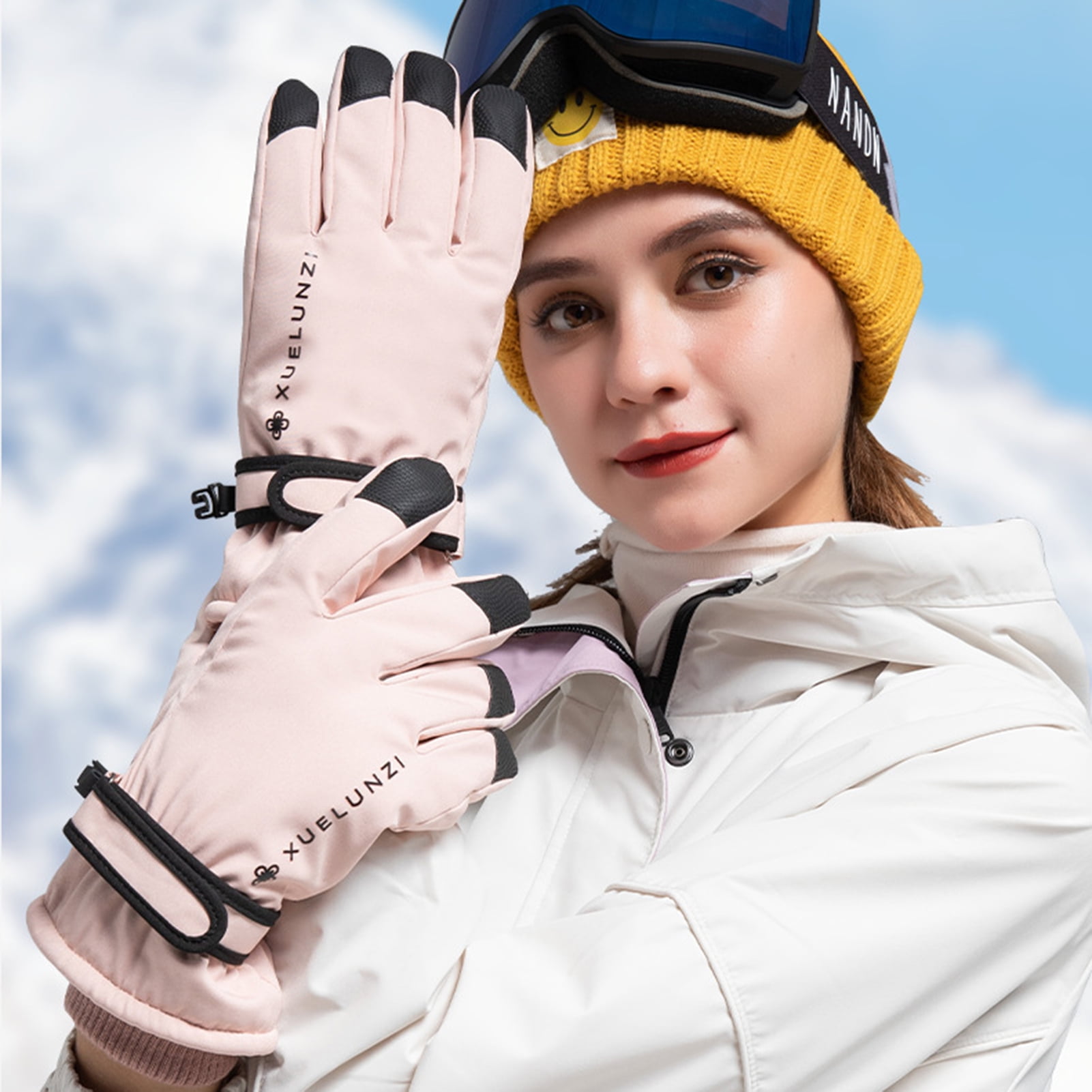 Guantes De Esquí Para Esquiar En Invierno Fotos, retratos