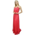 thumbnail image 2 of Bimba Women's Peach Maxi Spaghetti Strap Long Dress Casual Summer Sundress-4, 2 of 5