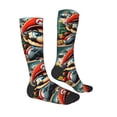 thumbnail image 4 of Lsque Mario Printed Crew Socks Men's Women's LightWeight Thin Casual Calf Socks ,Knee High Socks,Cotton Socks, 4 of 9