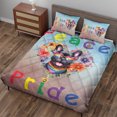 thumbnail image 3 of Peace Love Pride French Bulldog with Rainbow Sunglasses LGBT LGBTQ+ Quilt Bedding Set Dog Lover Gifts 1 Blanket Bed Cover 2 Pillowcases - 01004, 3 of 5