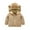 Brown, variant on Newborn Baby Coat Cardigan Outfit Cute Puffer Jacket Cotton Padded Jacket Bear Ears Hooded Boys Girls Winter Windproof Hooded Coat Warm Fleece Outerwear