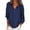 Dark Blue, variant on Chbgutlmr Long Sleeve Shirts for Women Half Button Lapel Neck Plus Size Blouses Loose Casual Stripe Tops