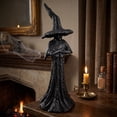thumbnail image 6 of HHJZPR Halloween Black Faceless Witch Resin Statue, 11.8 Inches Tall Gothic Wizard Figurine, Halloween Tabletop Decor Ornament, 6 of 6