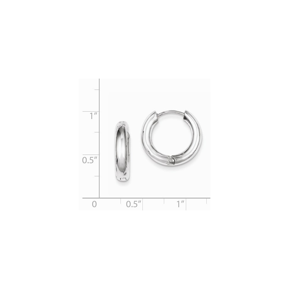 Sterling Silver Polished Hoop Earrings - 4.0 Grams - Measures 17x4mm Wide