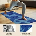 thumbnail image 4 of Blue Camo Wavy Shapes Pattern Hot Yoga Mat Towel Non Slip for Hot Yoga - Quick-Drying Yoga Mat Cover with 4 Corner Pockets with Travel Bag - Hot Yoga Towel Non Slip 70"x26", 4 of 6