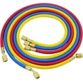 thumbnail image 1 of Master Gauge Set For Refrigeration Charging, Quick Coupler Ensures Hassle-Free Connections, Durable And Reusable Hoses With Temperature In Celsius Display, 3Pcs High Pressure, 1 of 5