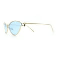 thumbnail image 5 of Womens Metal Rim Cat Eye Breezy Casual Fashion Sunglasses Gold - Blue, 5 of 7