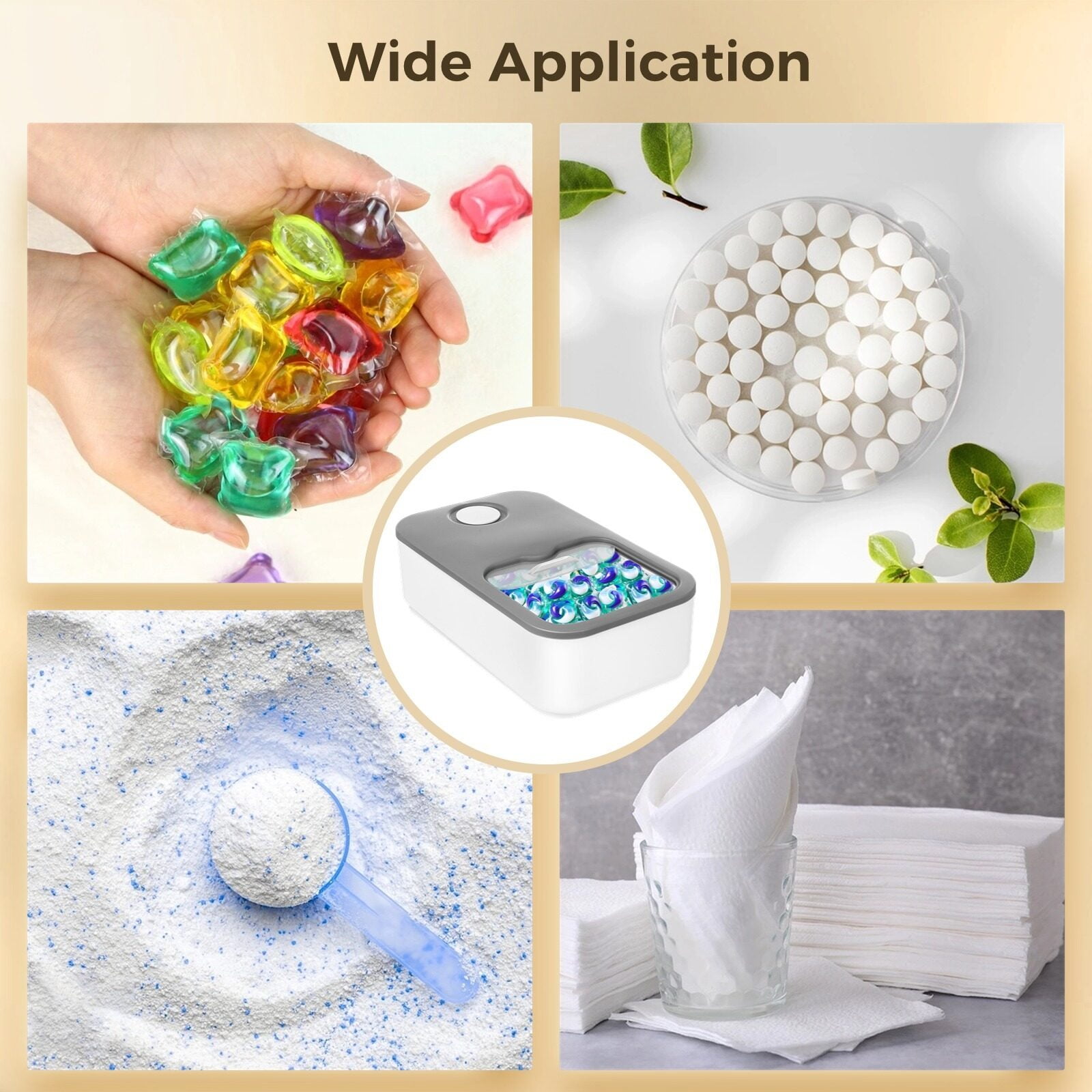 Timcorr Laundry Pod Container With Slide Lid Laundry Detergent Container With A Measuring Cup Large Capacity Laundry Pod Holder Laundry Powder Cont