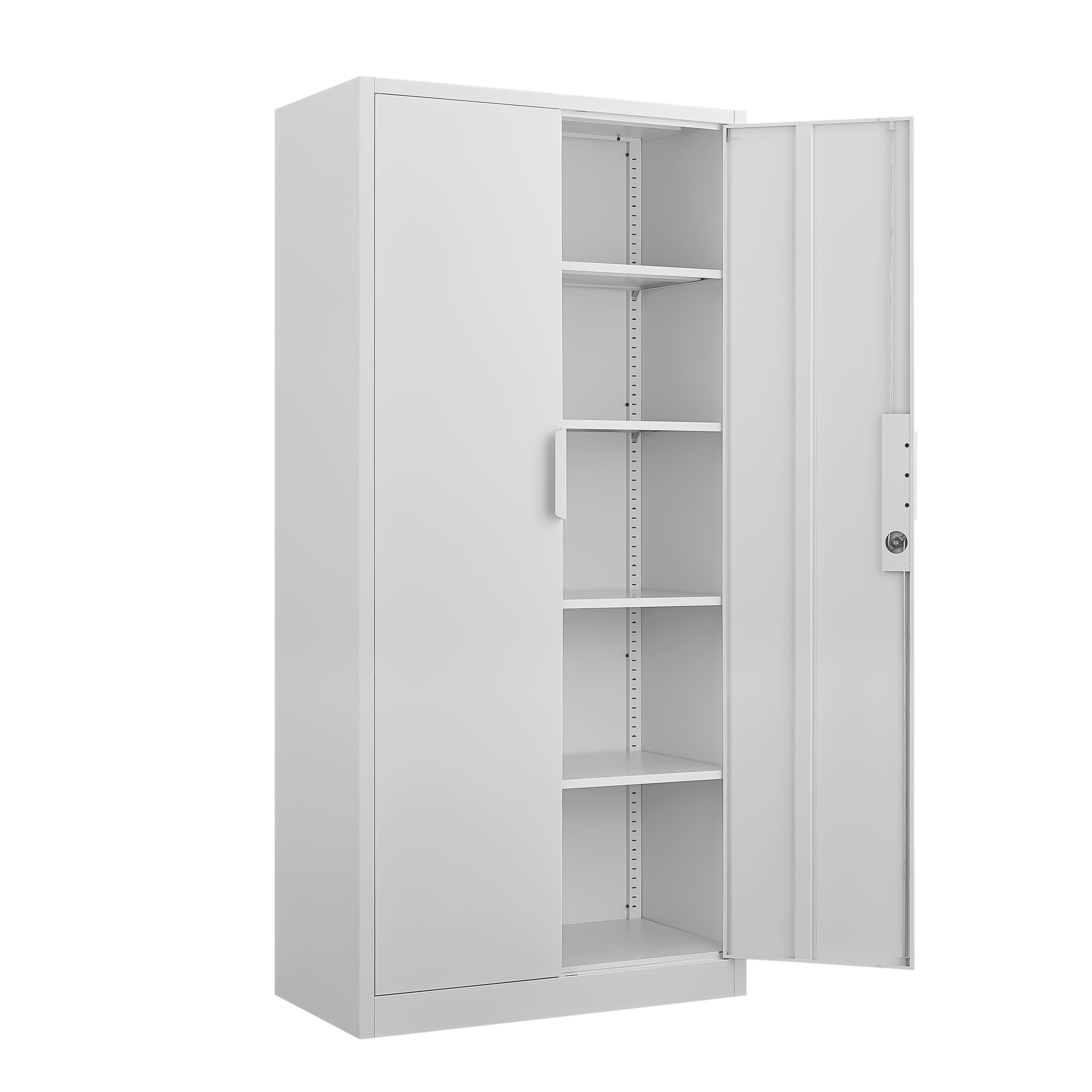 72-Inch 2-Door File Cabinet with Lock, 4 Adjustable Shelves, Heavy-Duty Steel Construction, for Commercial Office, Home Office, Legal Size & Letter File Storage, Organization Cabinet