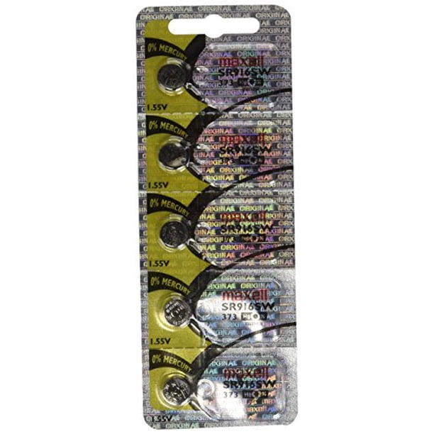 5pk Maxell Sr916sw Sr68 Sr916 373 Silver Oxide Watch Battery Walmart Com Walmart Com
