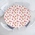 thumbnail image 3 of Ambesonne Gingerbread Man Fitted Round Tablecloth, Candy Red Star, 40"- 44" Diameter, Sand Brown Orange, 3 of 5