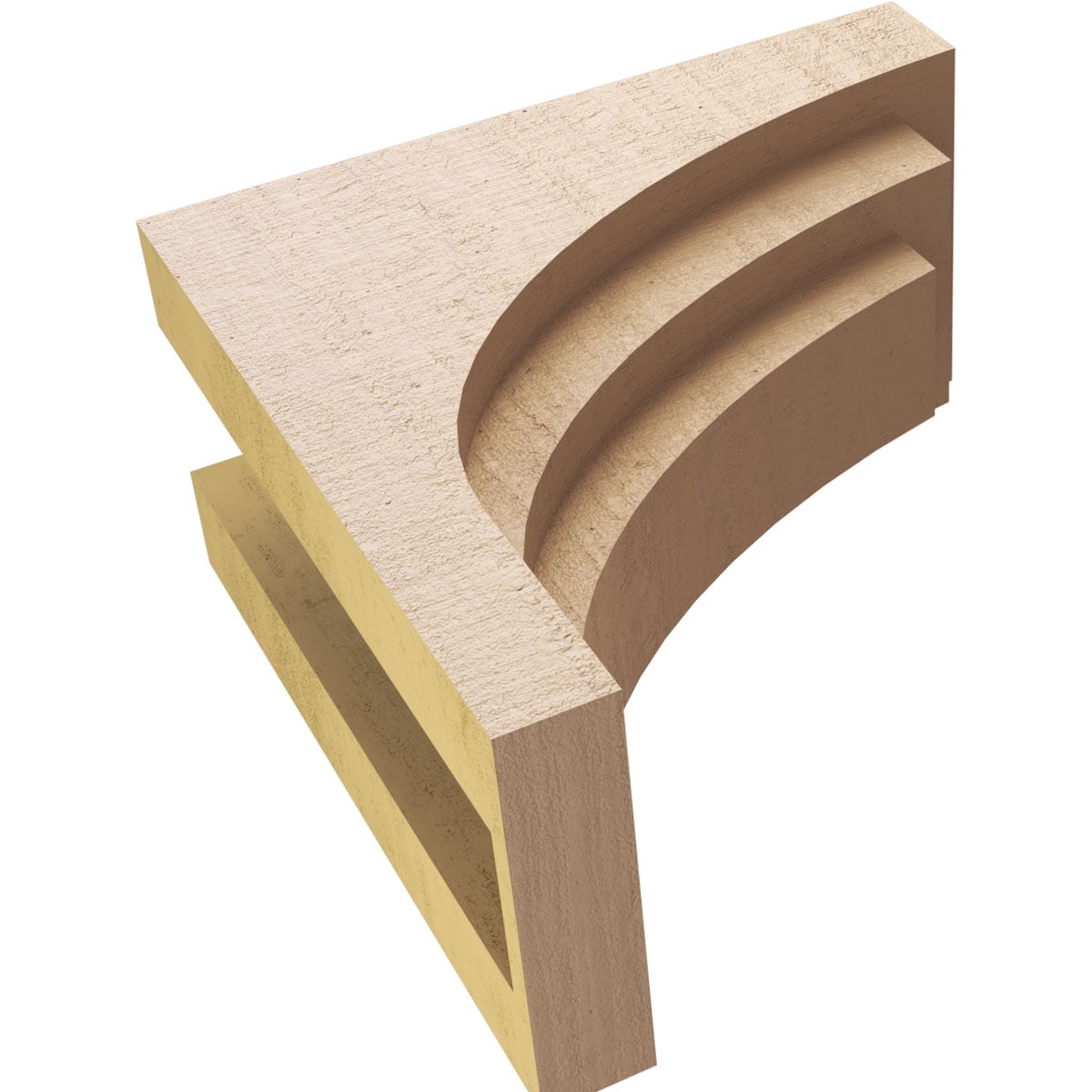 7"W x 14"D x 14"H Classic Rockford Rough Cedar Woodgrain TimberThane Corbel, Primed Tan