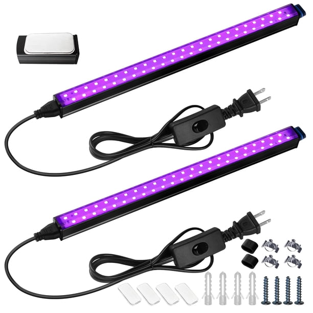 Barra de luz negra Barrina, 10 W, 30 cm, LED magnética, 2 luces negras