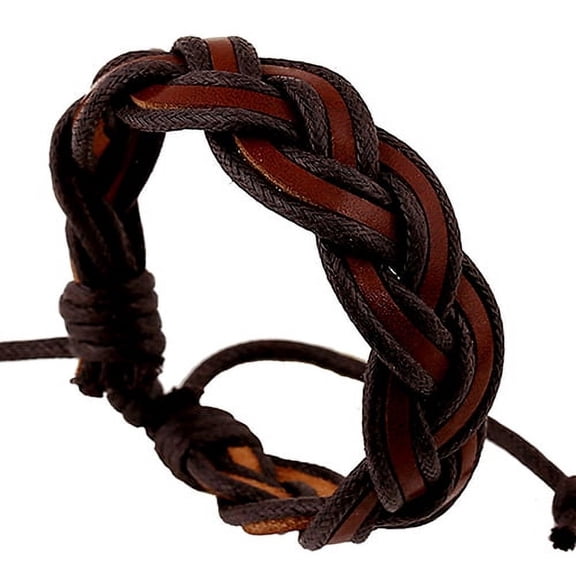 Ayyufe Men Leather Bracelets Mens Vintage Leather Wrist Bracelet Braided Wristband Cuff Bangle