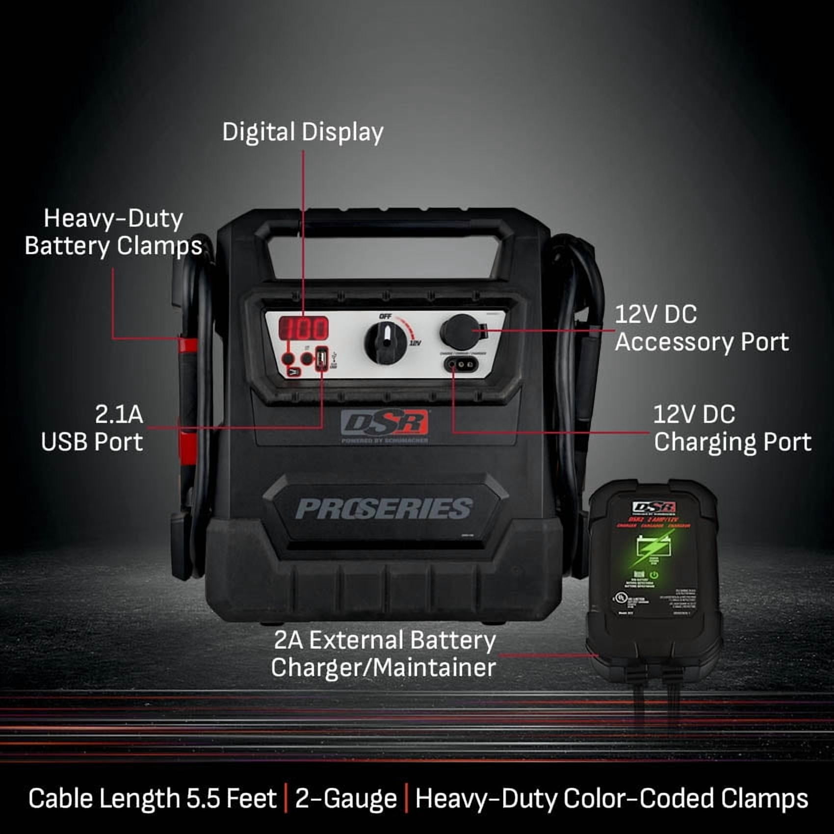 Schumacher Electric DSR Pro 4000A Heavy-Duty Car Battery Jump Starter & Portable Power Station, For 12V Automotive & Marine Batteries, DSR159